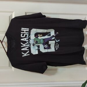 NARUTO Kakashi Shippuden Collection Black Short Sleeve Graphic T-shirt Men's XL